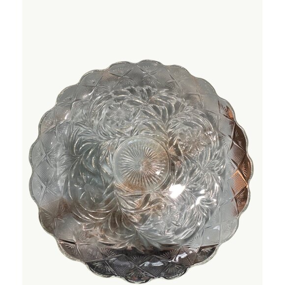 Vintage Clear Glass Cut Crystal Serving Bowl - Picture 4 of 10